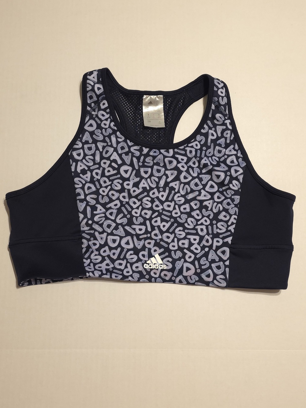 adidas AEROREADY Graphic Sports Bra - Black White XL